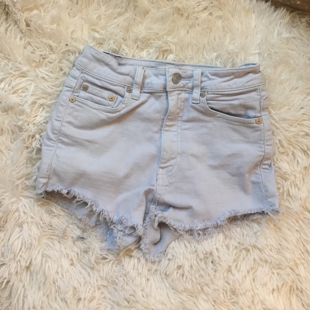 Talula light blue denim cut off booty shorts